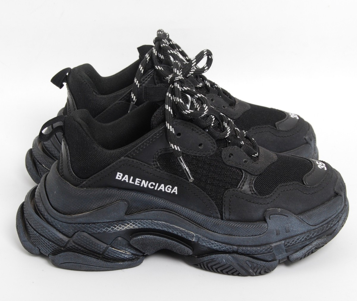 Balenciaga Triple S Women Black Sneakers Polyurethane Wedge