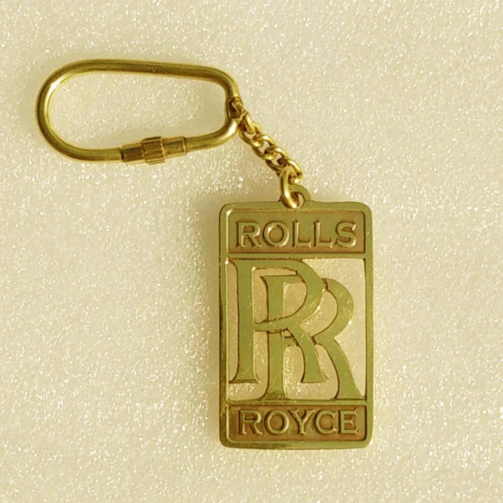 Customize Vintage Rolls Royce Car RR Keychain Key Ring Diamond Cut