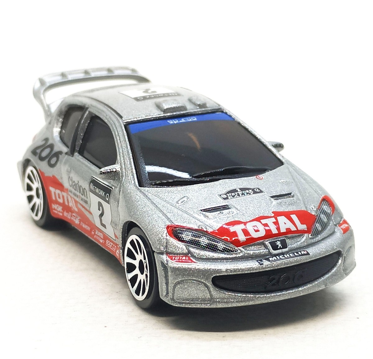 Majorette Peugeot 206 WRC Silver no.2 - Large Wheel 10S 1:57 3