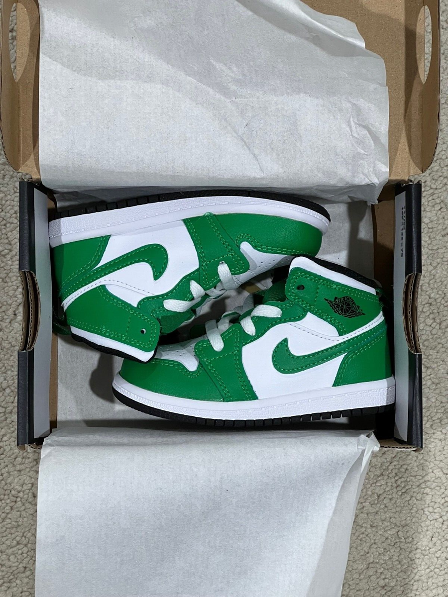 Air Jordan 1 Mid Lucky Green White Retro (TD) Toddler Shoes DQ8425