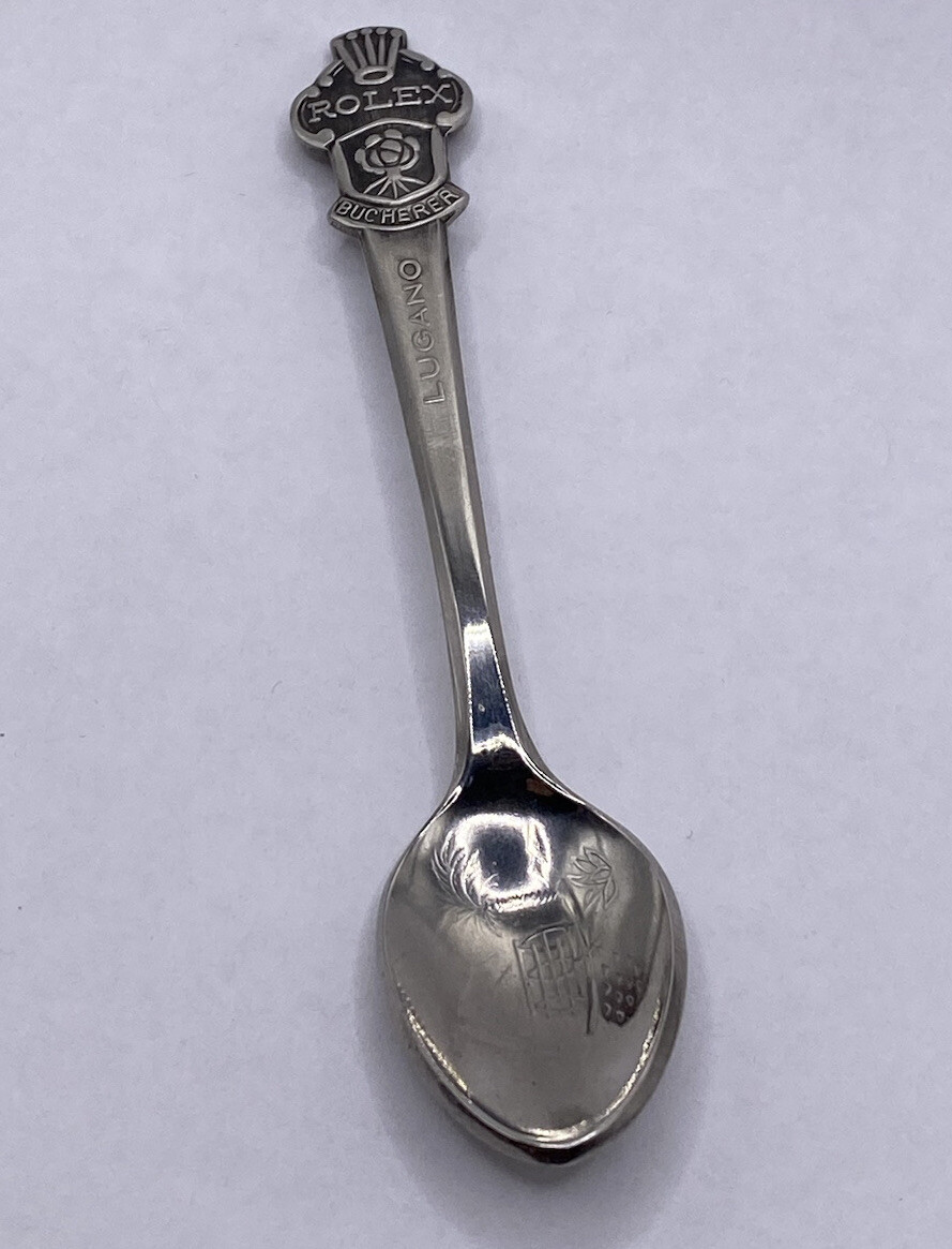 ROLEX BUCHERER LUGANO SILVER TONE SOUVENIR SPOON | eBay