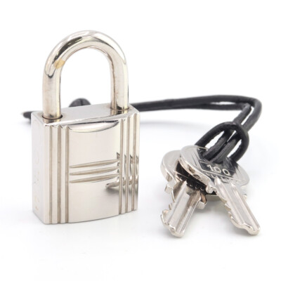 Hermes Silver Padlock Key Charm Cadena Lock Set Used | eBay