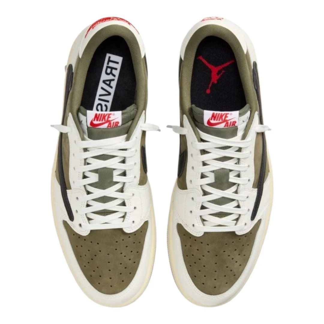 Nike Travis Scott Jordan 1 Low Medium Olive- Youth Size 12C . NEW
