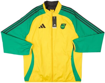 NEW MEN'S ADIDAS JAMAICA JFF REVERSIBLE SOCCER TRACK JACKET ~SIZE
