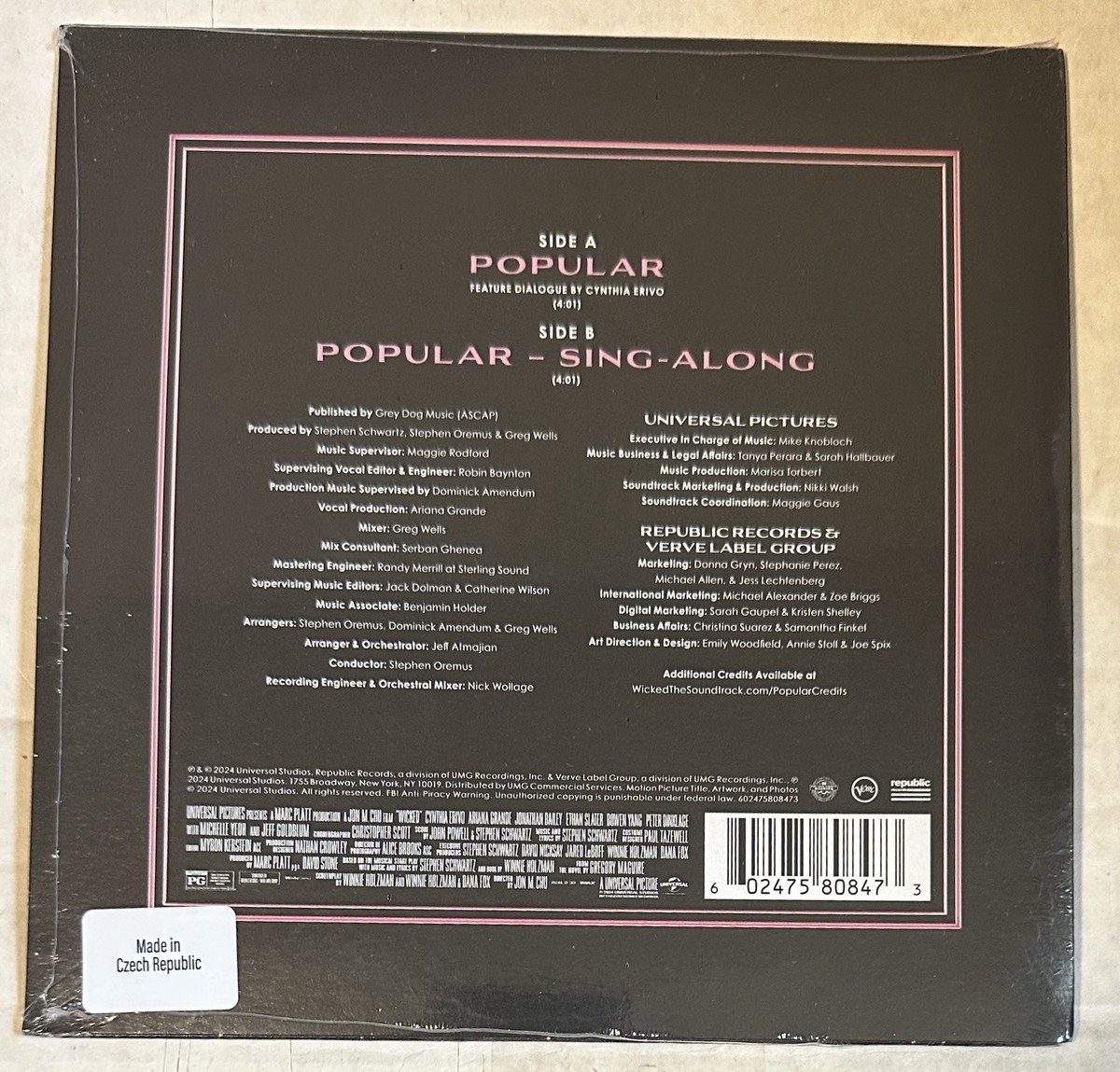 Ariana Grande Popular (from Wicked) 45 7” vinyl Single | eBay