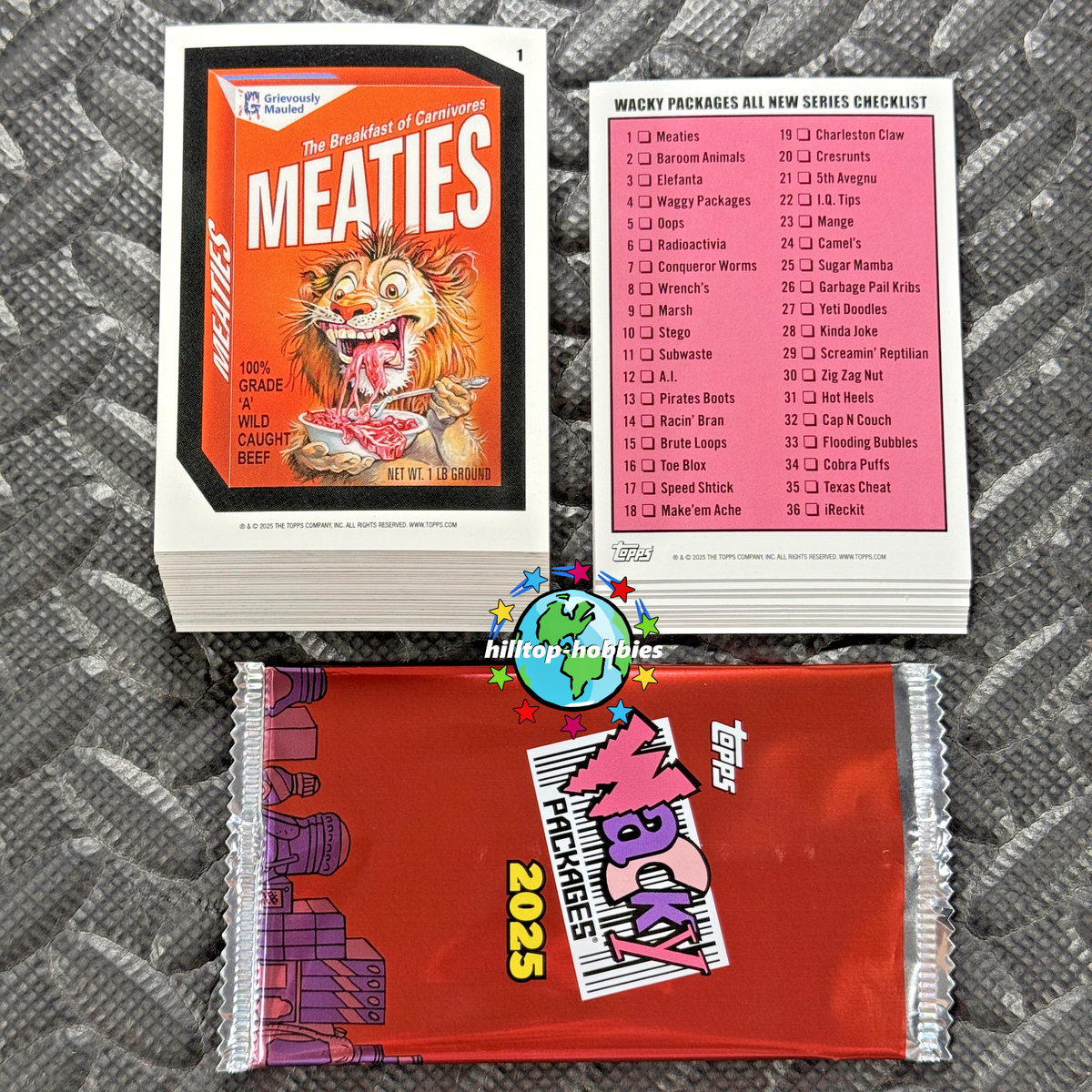 TOPPS WACKY PACKAGES 2025 ALL-NEW COMPLETE 81-CARD VARIATION BASE