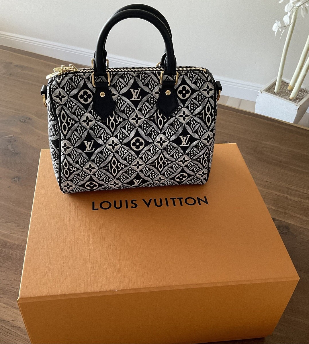 LOUIS VUITTON Monogram Jacquard Speedy 25 1854 Noir M45769 Women's