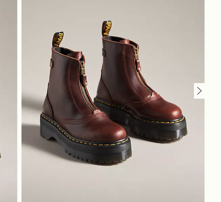 DR. MARTENS JETTA ZIPPED SENDAL LEATHER PLATFORM BOOTS in Dark