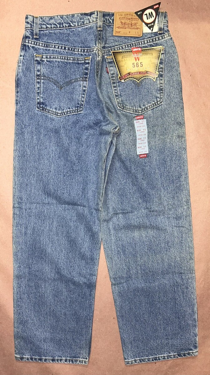 Vintage 1990's Levis 565 Wide Leg, Junior Deadstock NWT, Size 11