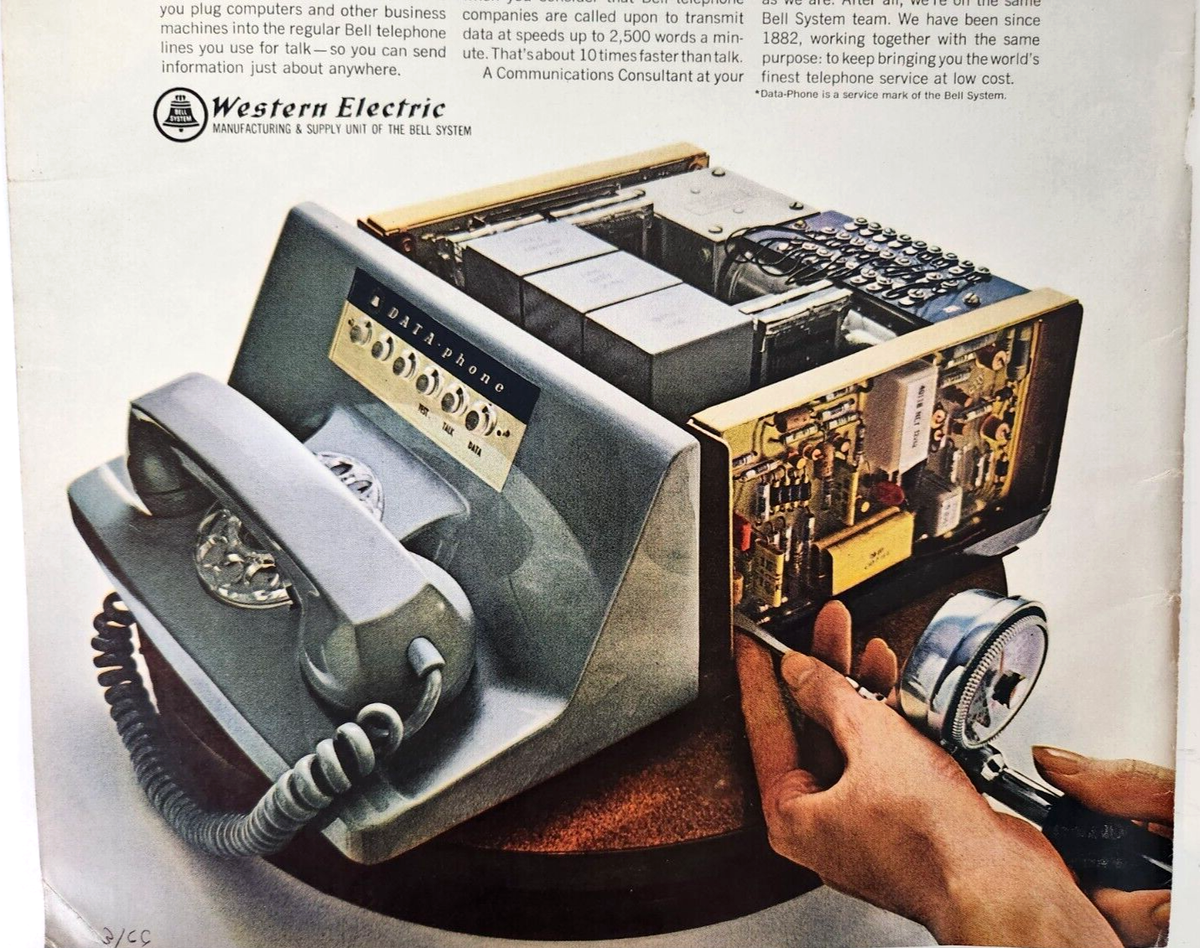 Bell System Data Phone Western Electric Vintage 1966 Ad Magazine
