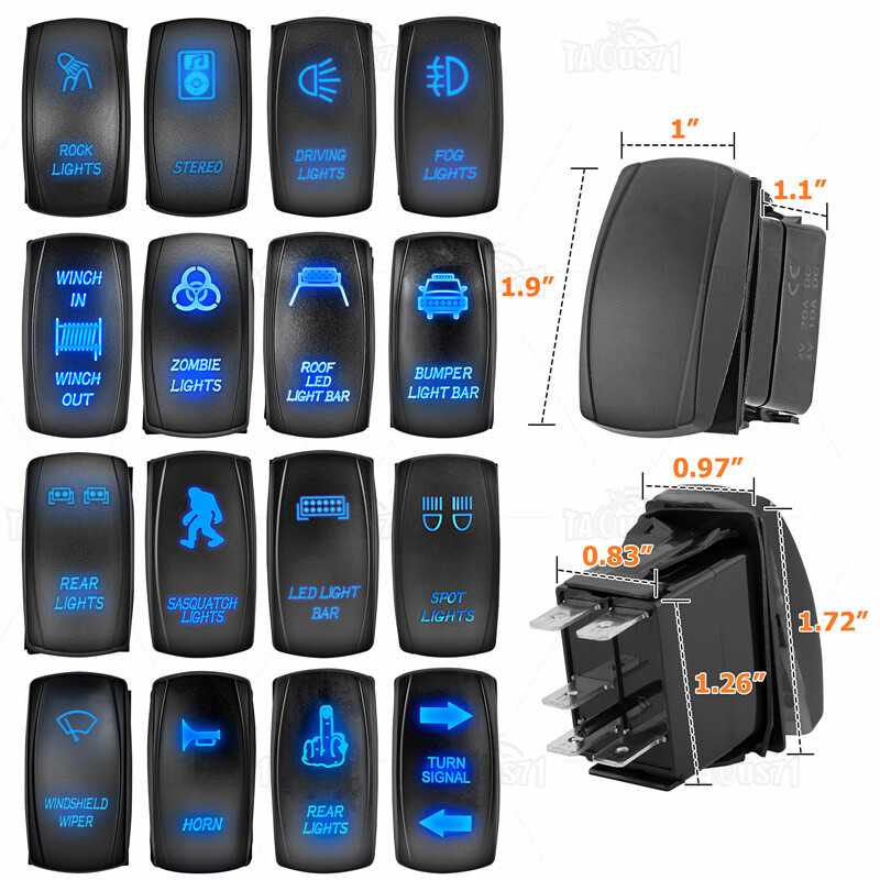 LED Light Rocker Switch Toggle Button 12V for CFMOTO ZFORCE 800