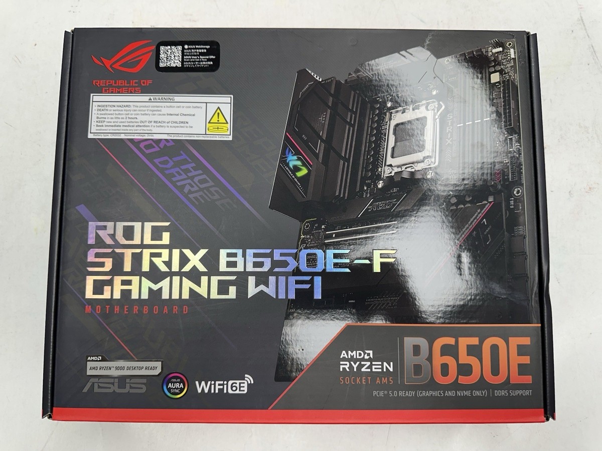 ASUS ROG Strix B650E-F Gaming WiFi AM5 ATX AMD Motherboard for