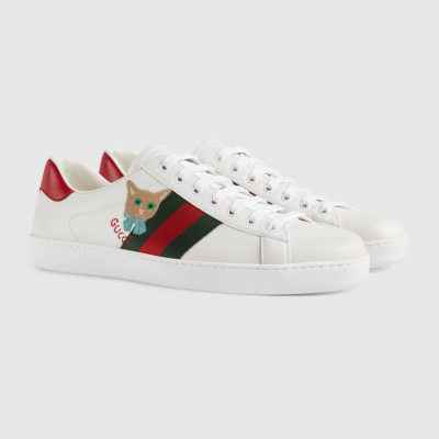 AUTHENTIC GUCCI ACE SNEAKER WITH CAT Size: G7/7.5 US - (663219