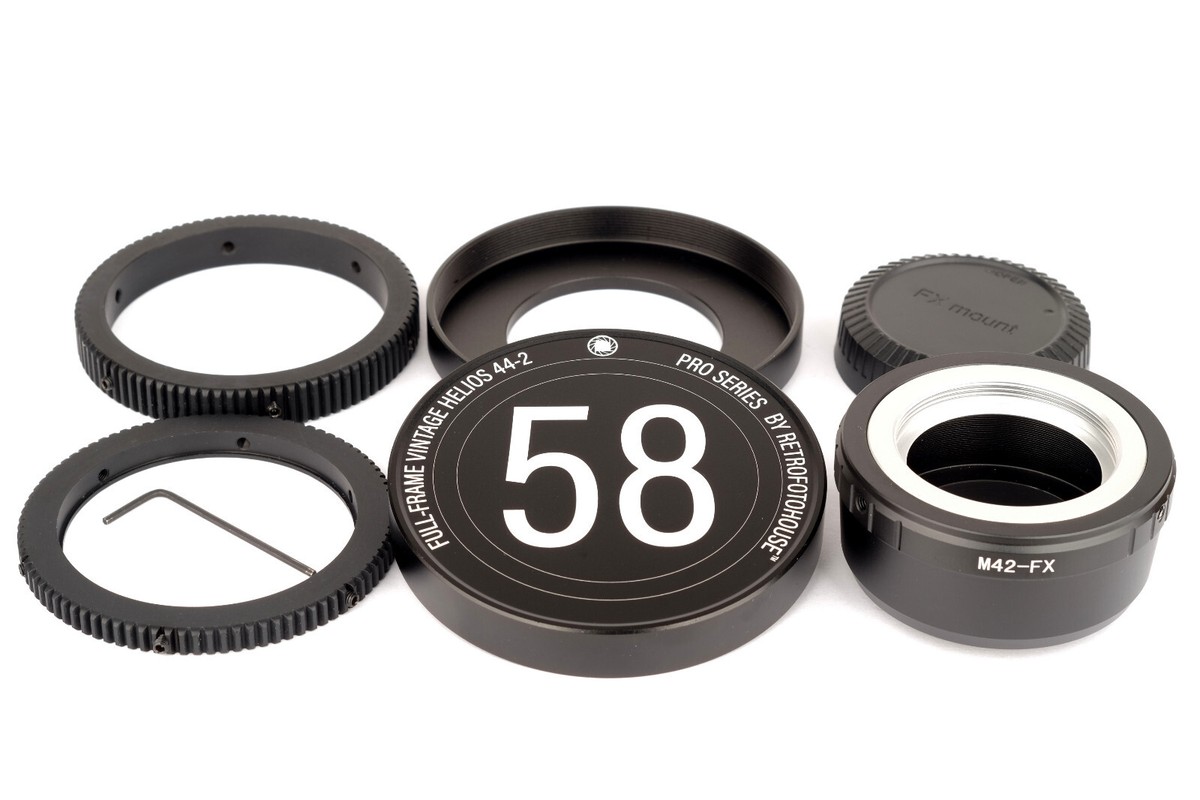 HELIOS 44-2 or 44 cine conversion set:METAL Gears, 80mm front, Cap