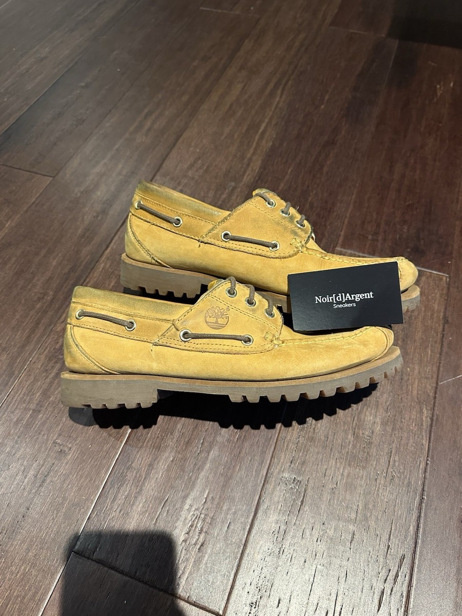 Mens 9.5 Timberland Wheat nubuck 3 Eye Lug Boat Shoes Classic | eBay
