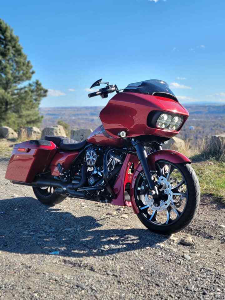 Advanblack Wicked Red ABS Chin Spoiler Fits 2017+ M8 Harley