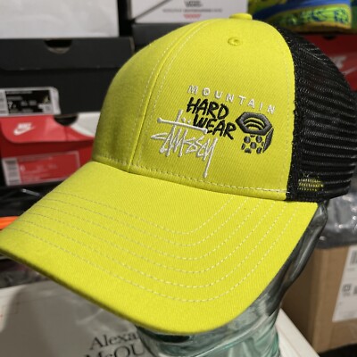 Stussy Mountain Hardwear Hat Cap Mens Adjustable Yellow Trucker