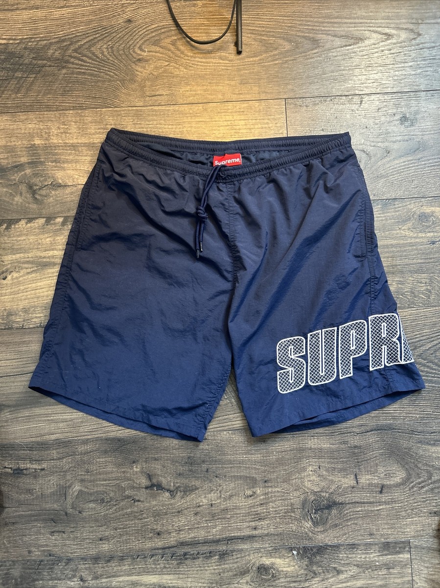 Supreme Logo Appliqué Water Short Pants NAVY - SIZE LARGE