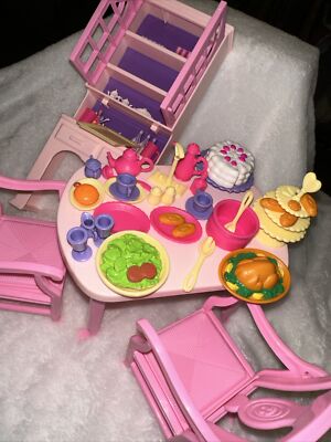 1995 Vintage Mattel Barbie So Much To Do Dining Room Set #67150 +