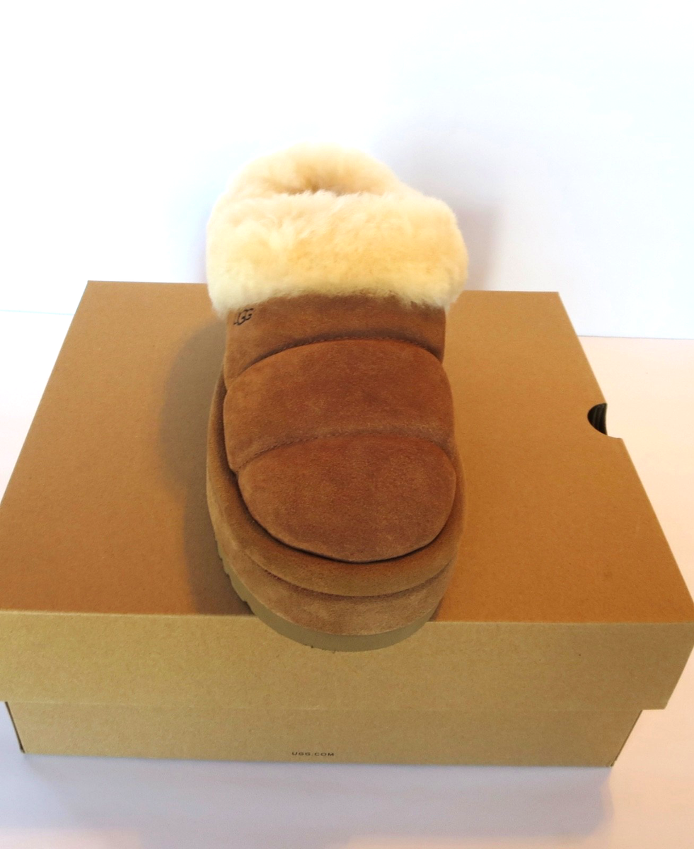 Ugg Tazzlita Slippers (Size 9) Womens Chestnut Suede Sheepskin