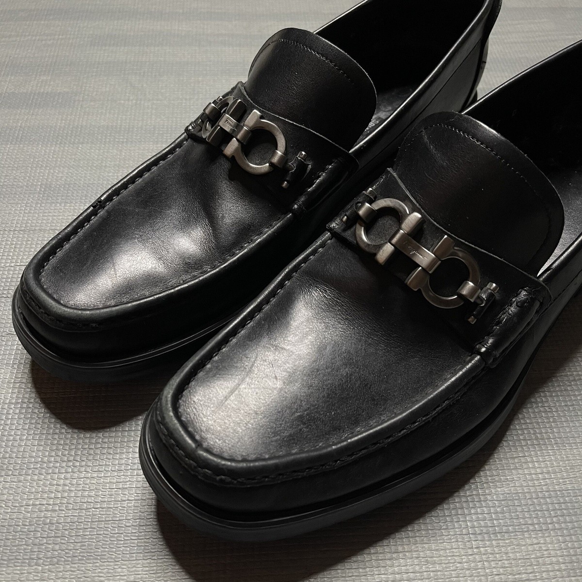Salvatore Ferragamo Mens Black David Gancini Bit Loafer Size 8.5 D