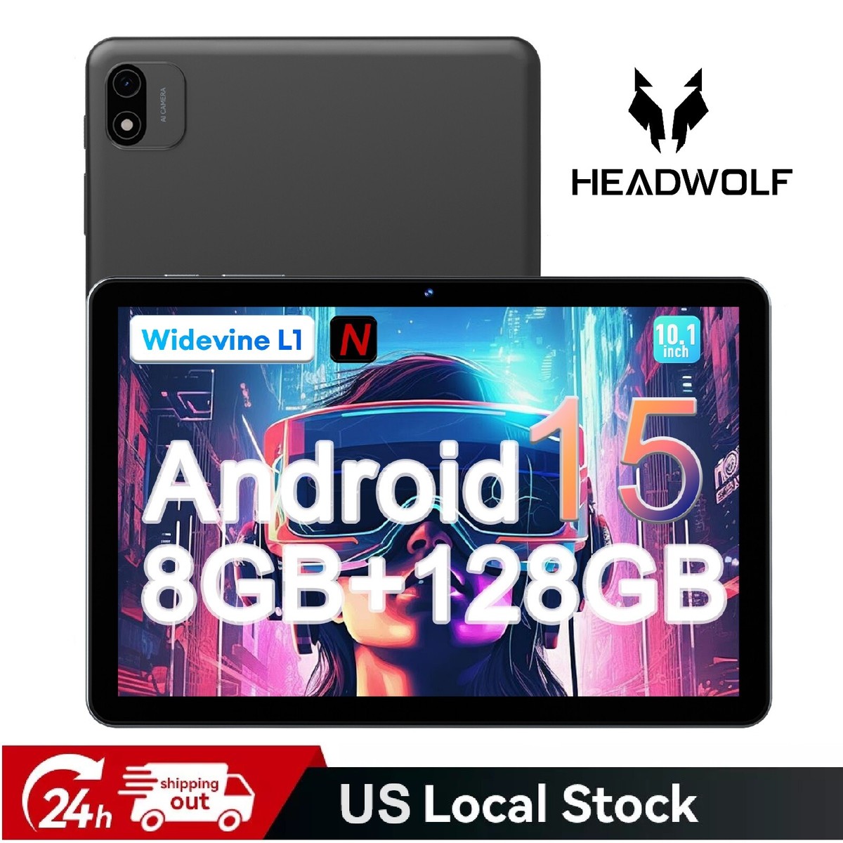 2025 New Android 15 Tablet 10.1 inch WiFi FHD Display Tablets PC