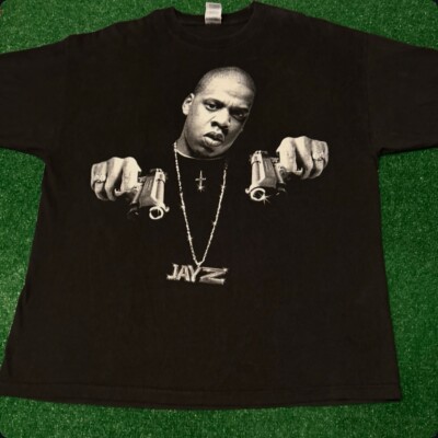 Vintage 90s Jay Z Roc A Fella Records Two Guns VTG Rap Tee Shirt