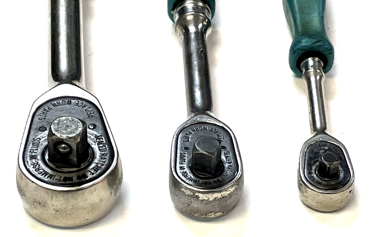 Snap-on Tools 3-Piece Blue Hard Handle Ratchet Set TML836 & F836