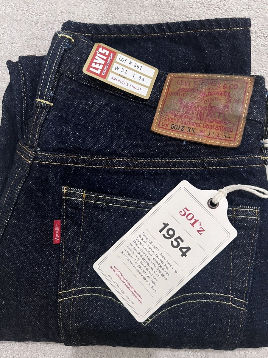 LEVIS VINTAGE CLOTHING LVC 1954 501Z XX RIGID 31X34 NWT JAPAN MADE