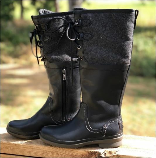 UGG Elsa Women's Sz 6 Black Waterproof Wool Blend-Leather Comfort