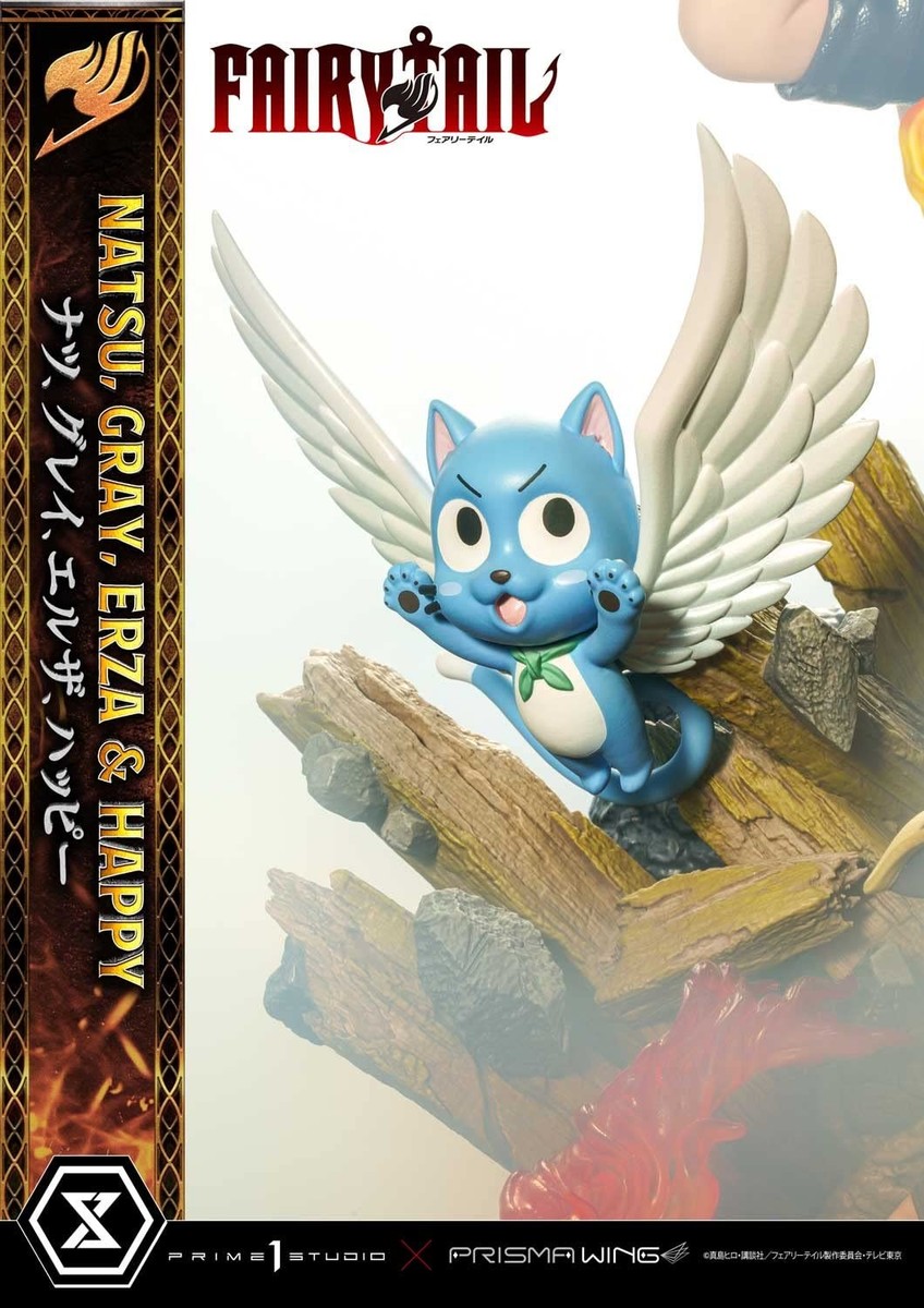 Fairy Tail PVC Statue Natsu, Gray, Erza, Happy Deluxe Ver 57cm 1/7