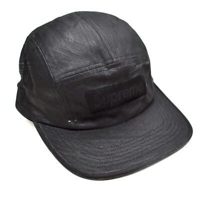 NWT Supreme Maison Margiela MM6 Black Paint Box Logo Hat Camp Cap