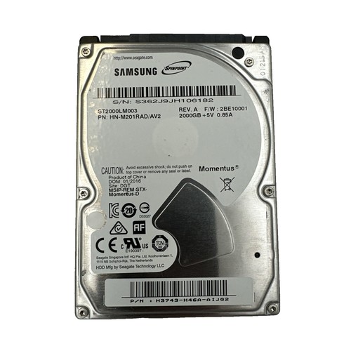 Samsung HD204UI 2TB Sata Hard Drive P/N: A7021-E461-A0IP8 F/W