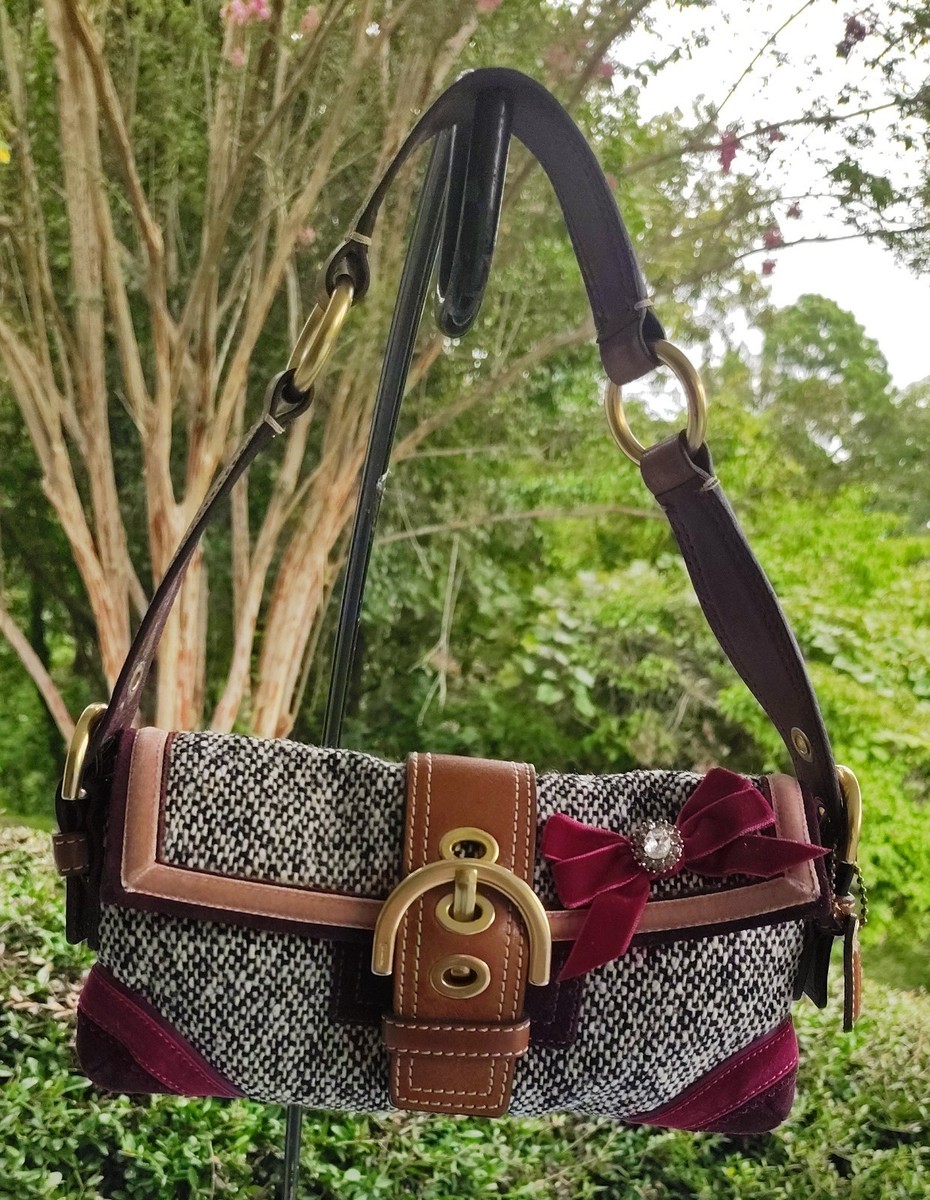 Coach Vintage 8F01 Multicolor Tweed Soho Y2K Demi Shoulder Bag w