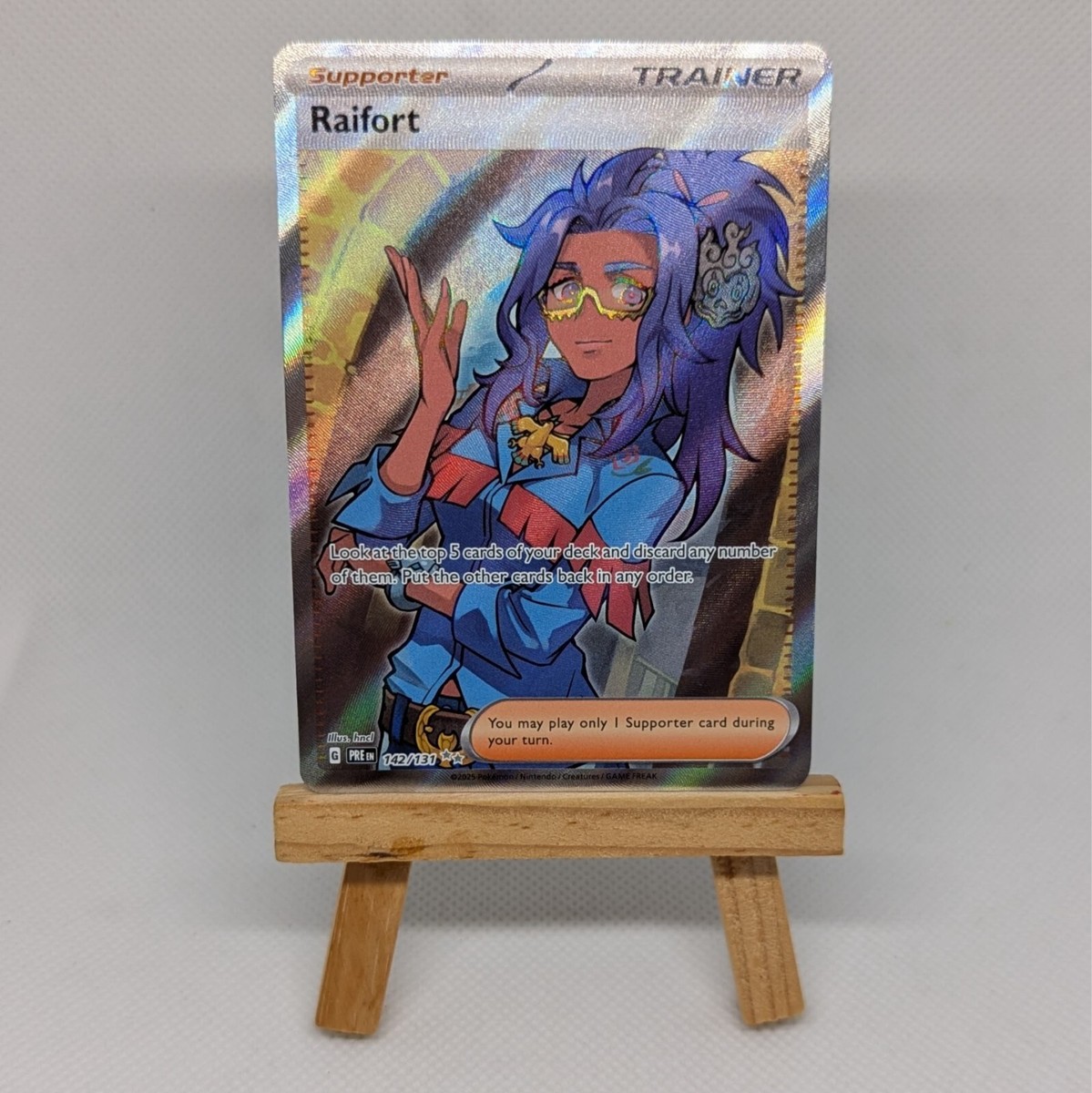 Pokemon TCG Raifort 142/131 Full Art Trainer Prismatic Evolutions