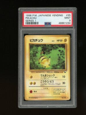 Pokemon PSA 9 MINT Pikachu 1998 Vending Series 1 Japanese Promo
