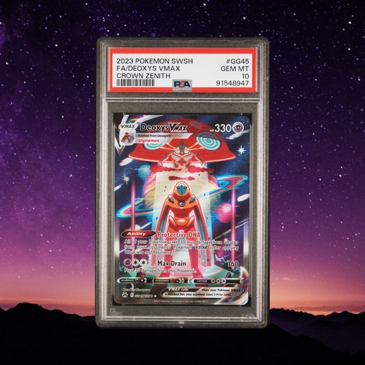 Deoxys VMAX PSA 10 Pokemon Card GG45 Crown Zenith 2023 English