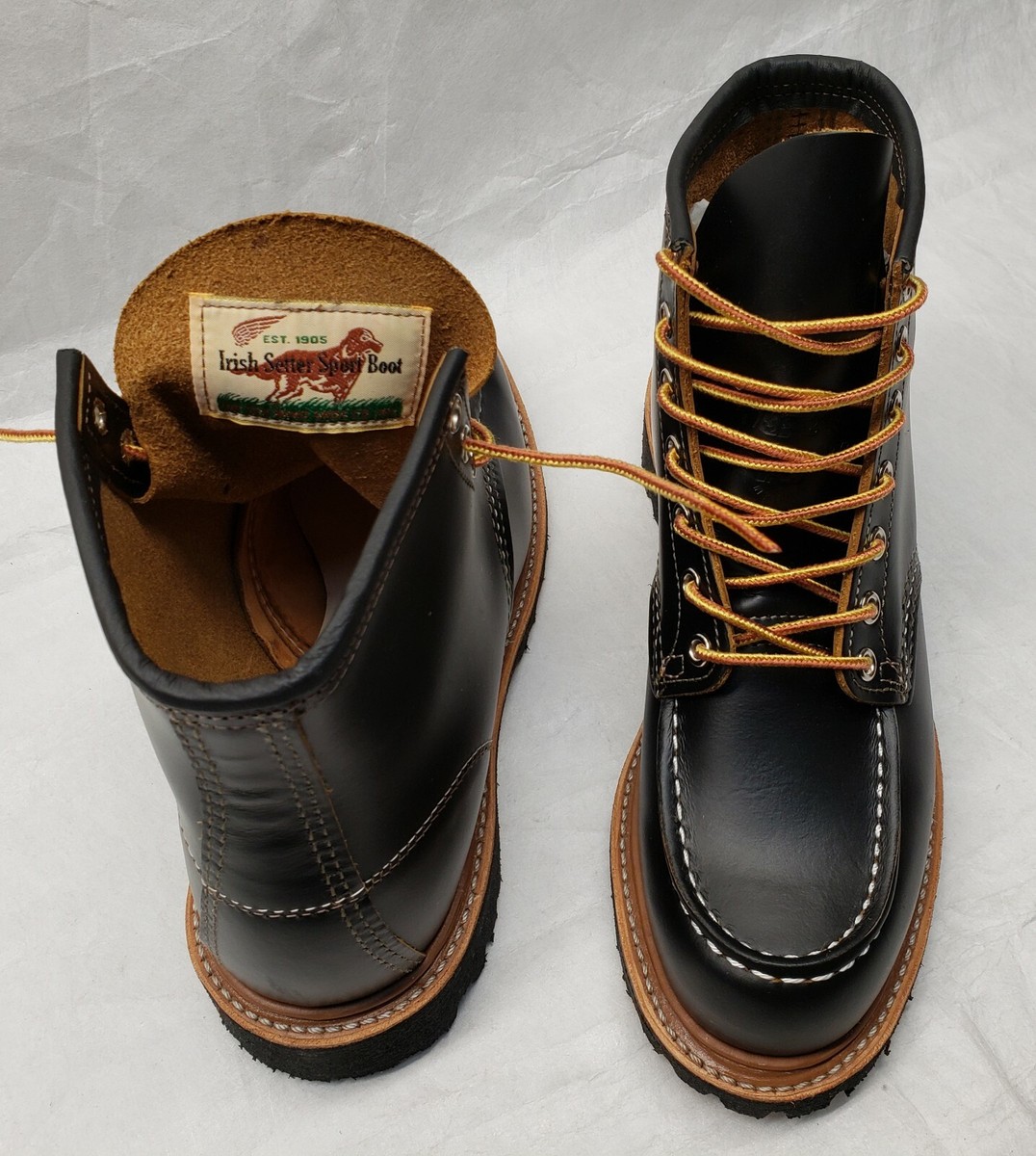 Red Wing 9878 Black Klondike Irish Setter Moc Toe 875 Heritage