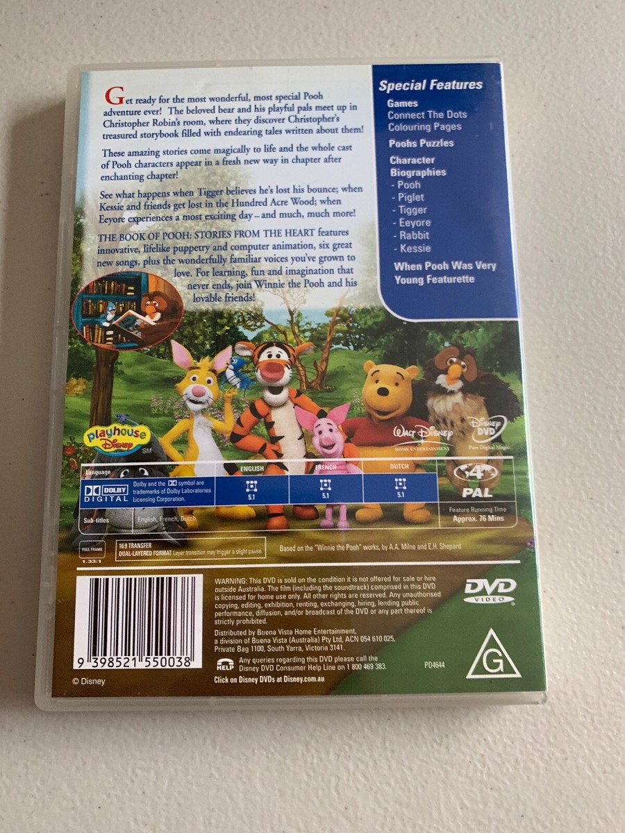 The Book Of Pooh - Stories From The Heart region 4 DVD (Walt