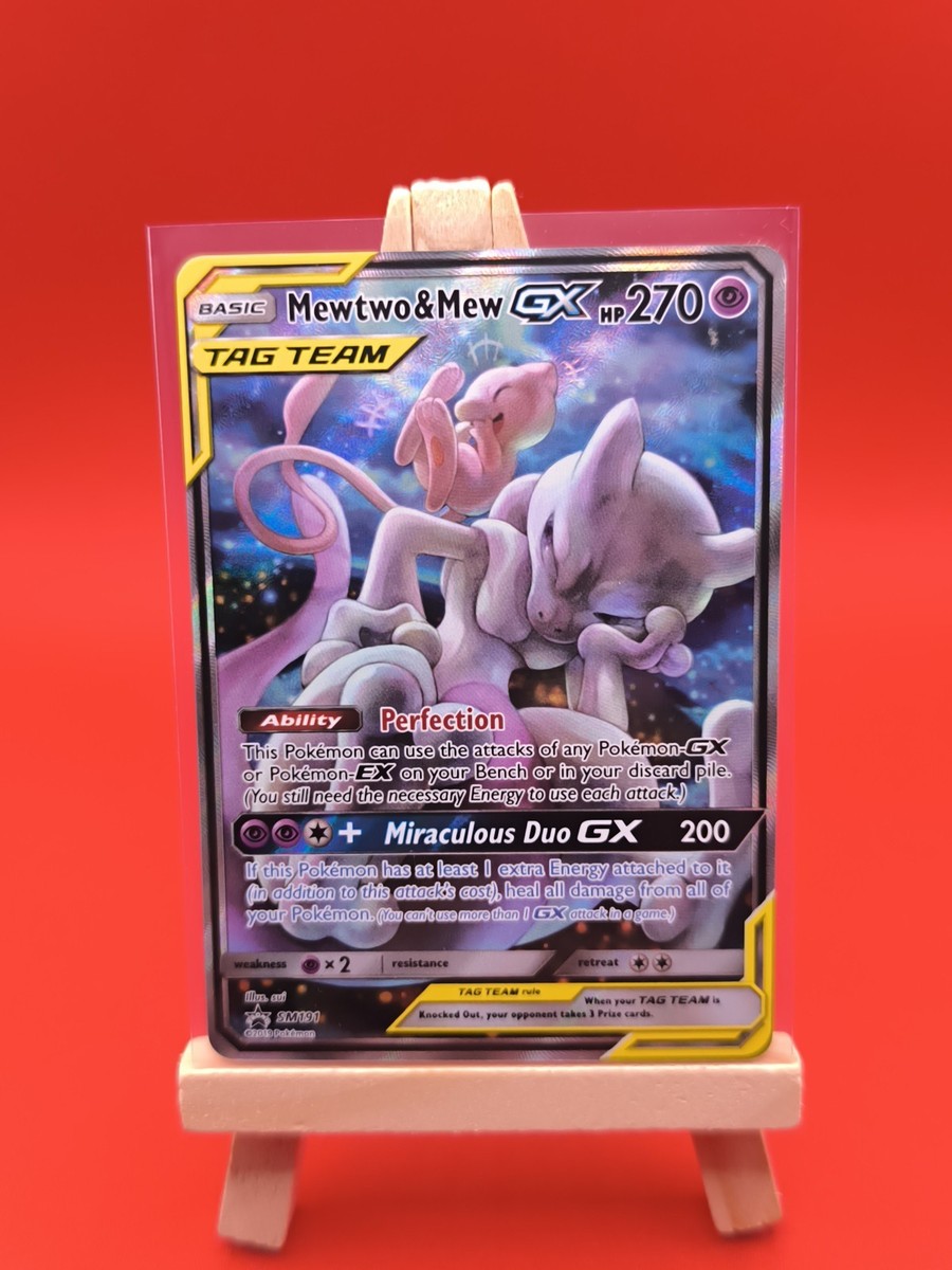 Mewtwo & Mew Tag Team GX SM191 Alternate Full Art Promo Pokemon