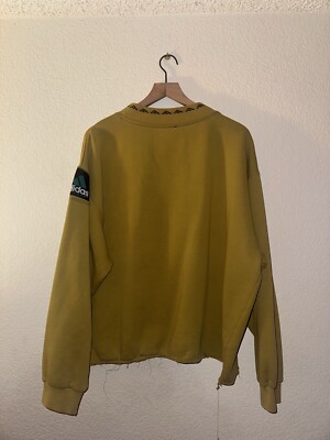Vintage 90s Adidas Equipment Mustard Yellow Custom Cut Crop