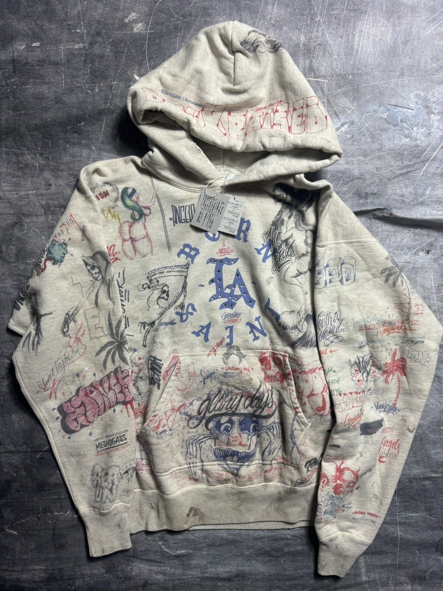 Saint Michael Born X Raised Graffiti Hoodie | eBay