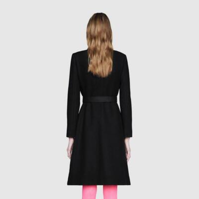 Gucci Sz 38 XS 2020 Cruise Wool Velvet Logo Coats 550978 ZAAL6