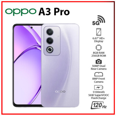 OPPO A3 Pro 5G 8GB+256GB PURPLE Unlocked Dual SIM Global Android