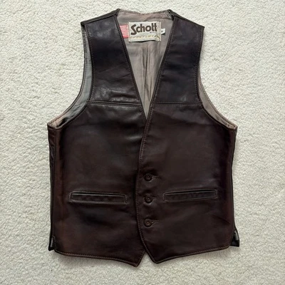 SCHOTT Vest Coats, Jackets & Vests Leather Outer Shell for Men for