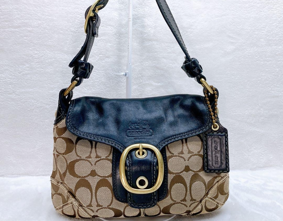 Coach Bleeker Legacy Soho Shoulder Bag Brown Signature Y2K 11441