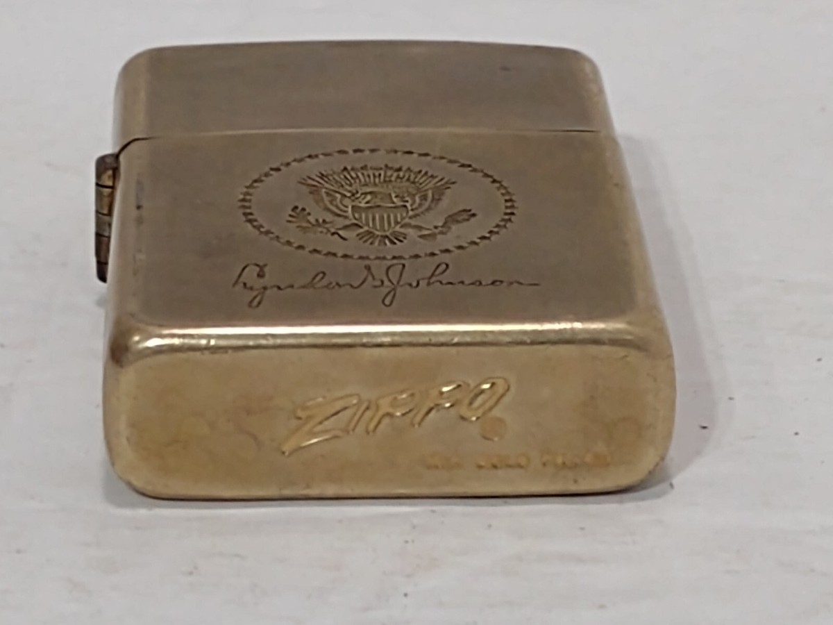 Vintage Zippo 10K Gold Filled President Seal Lyndon Johnson