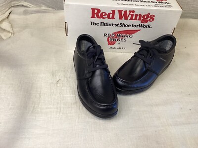 RED WING Made in USA 8611 BLACK OXFORD MOC TOE LACE UP LOAFERS NEW