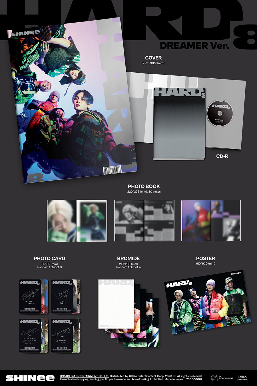 SHINEE [HARD] Album PHOTO BOOK 3 Ver SET/3CD+3 Book+3 Card+3