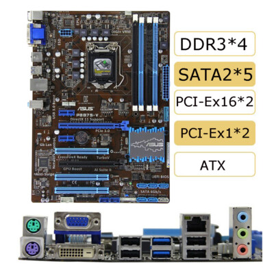 For ASUS P8B75-V LGA 1155 DDR3 VGA+DVI PCI-E 3.0 SATA3 USB3.0